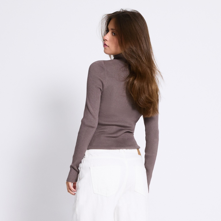 Rib turtleneck sweater "Leyla" Beige
